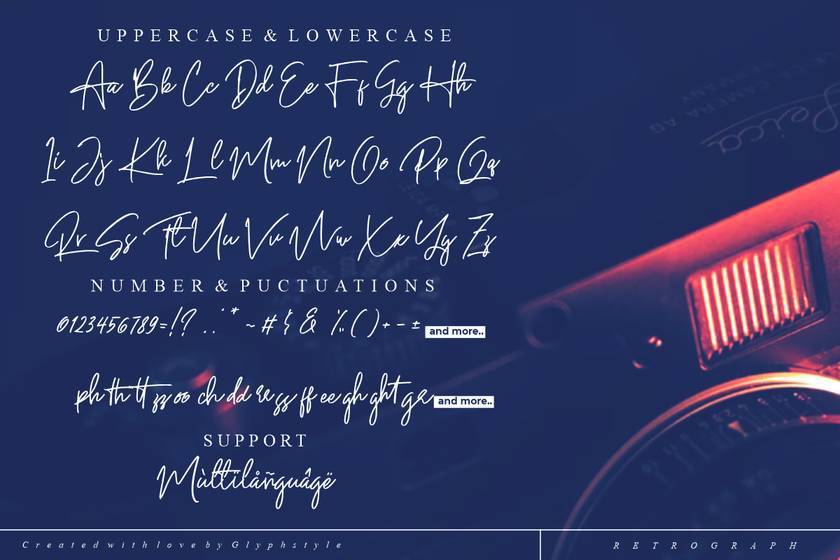 Retrograph Font sample