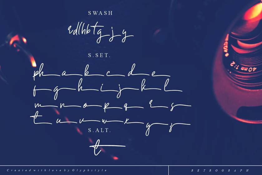 Retrograph Font sample
