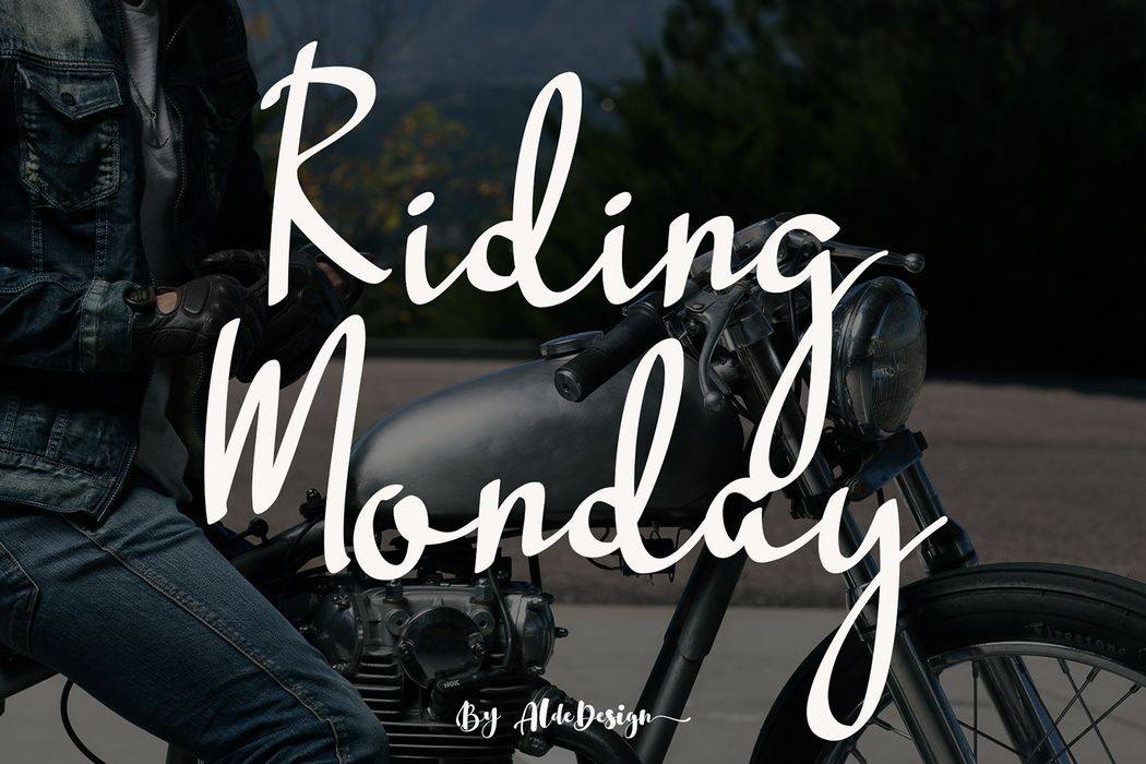 Riding Monday Font sample