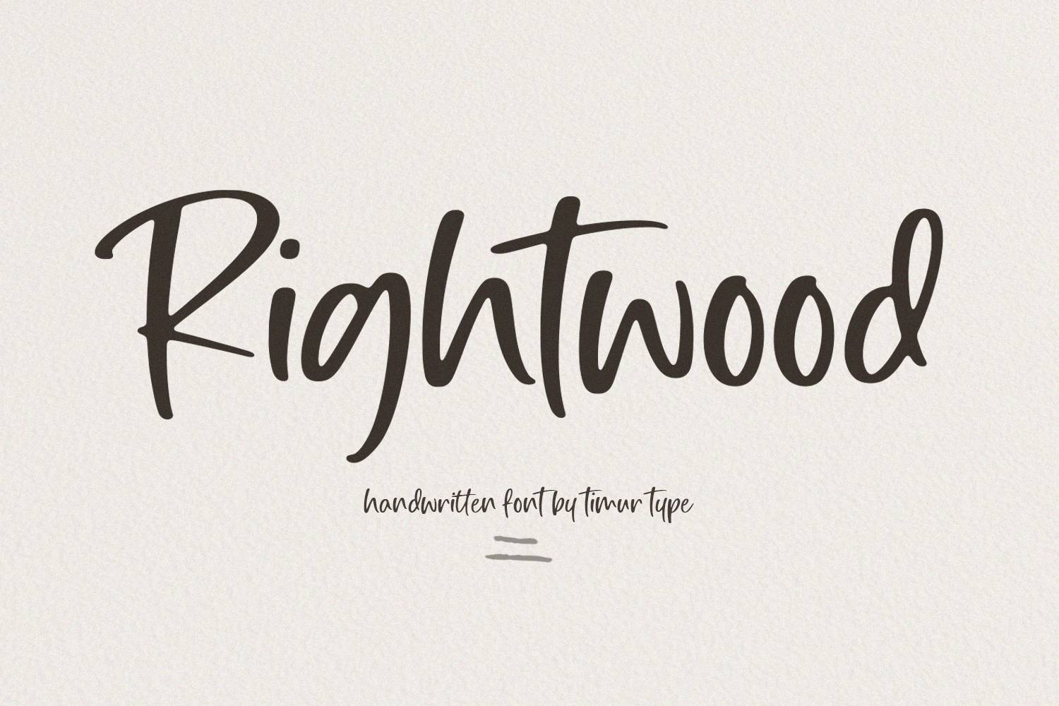 Rightwood Font sample