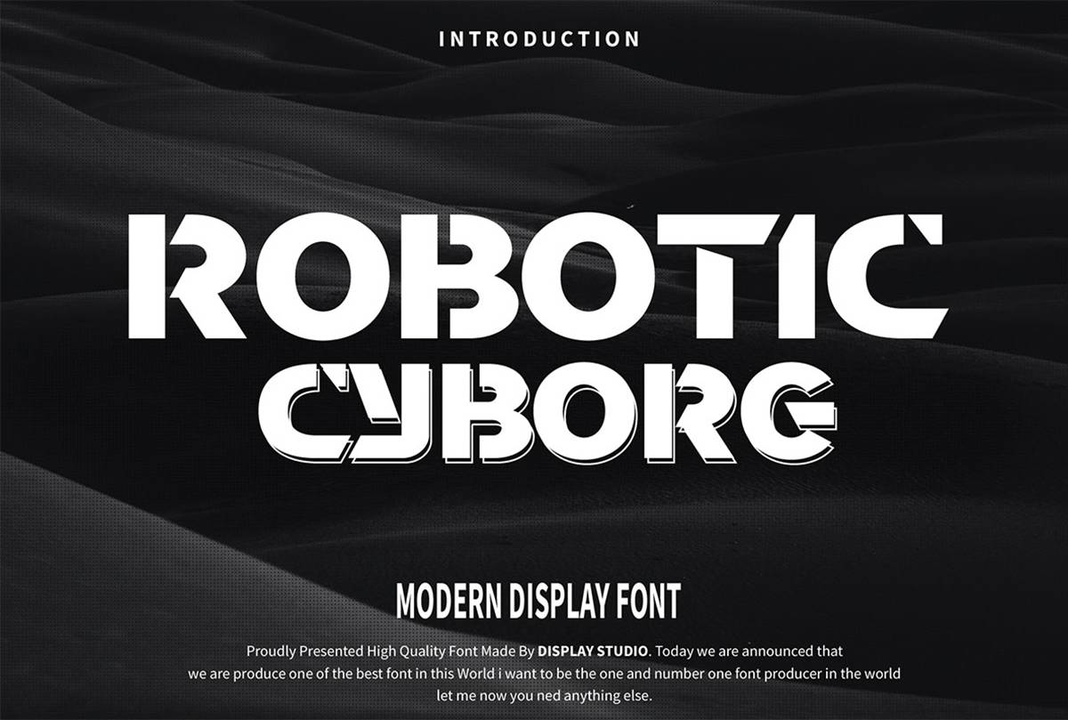 Robotic Cyborg Font sample