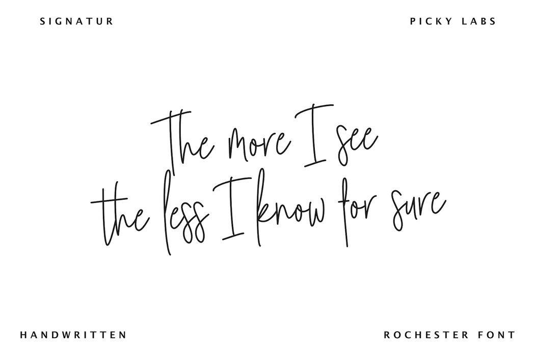 Rochester Signature Font sample