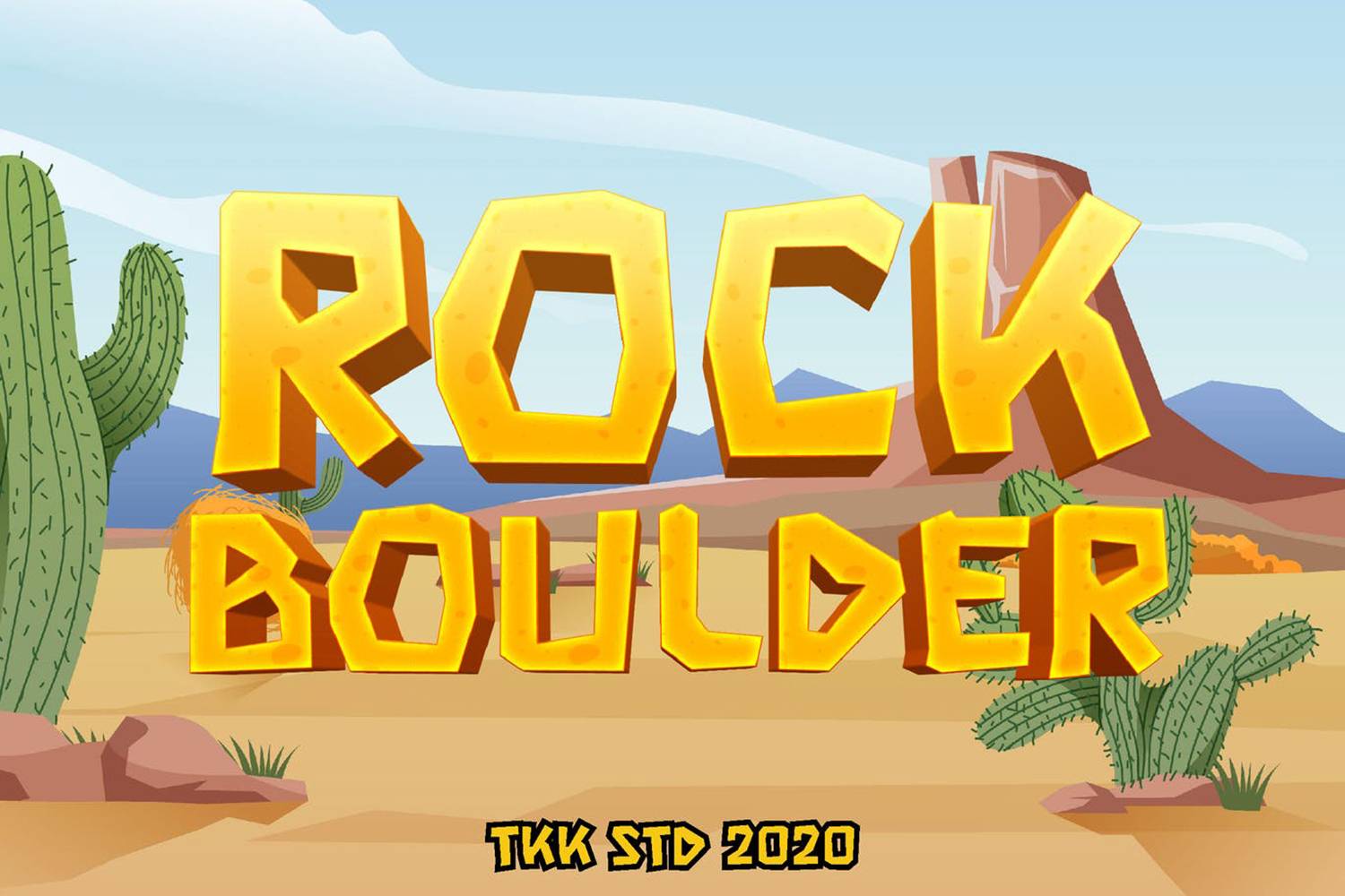 Rock Boulder Font sample