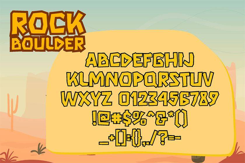 Rock Boulder Font sample