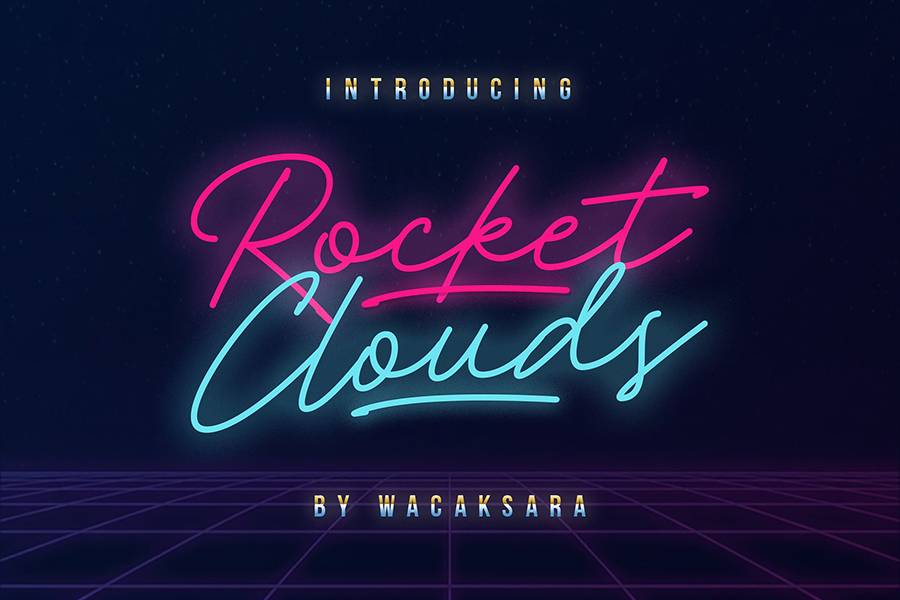 Rocket Clouds Font Demo sample