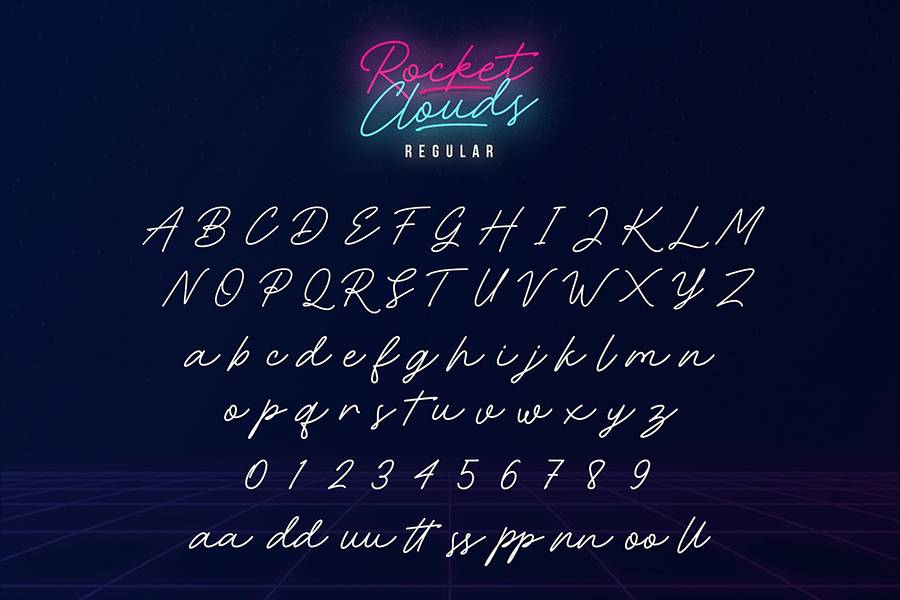 Rocket Clouds Font Demo sample