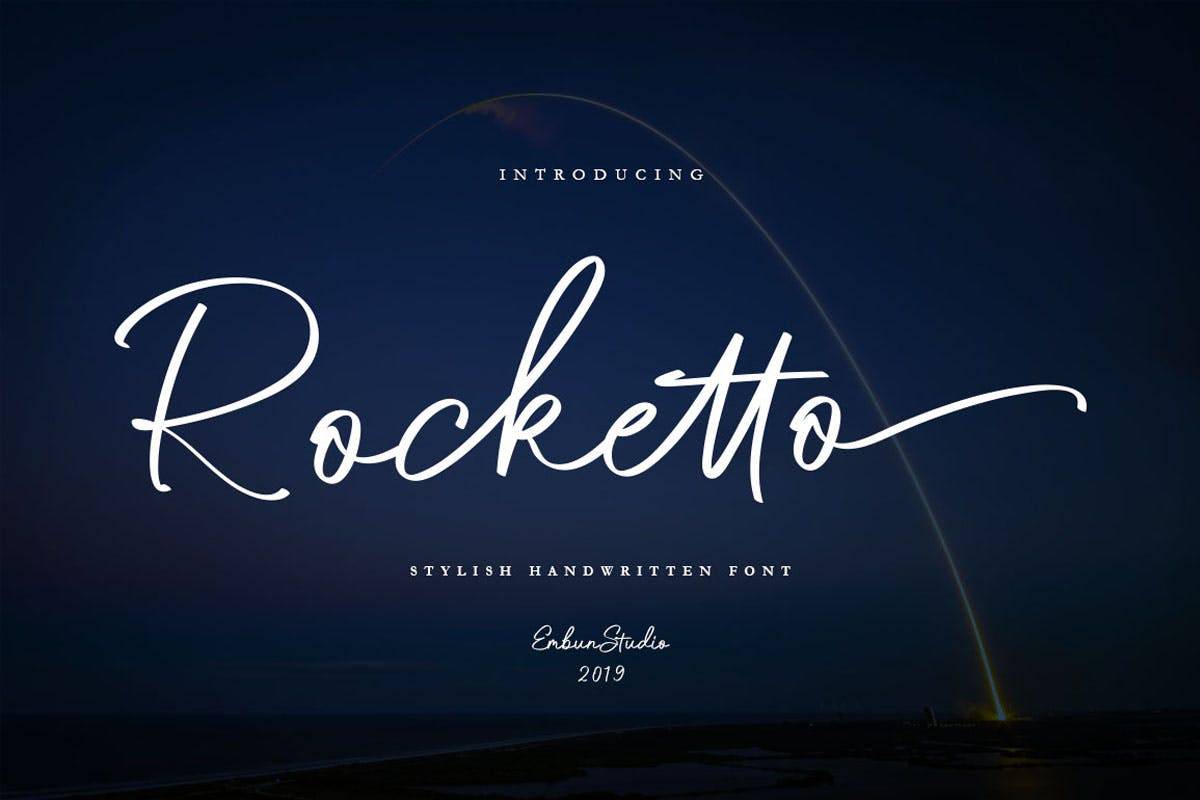 Rocketto Stylish Handwritten sample