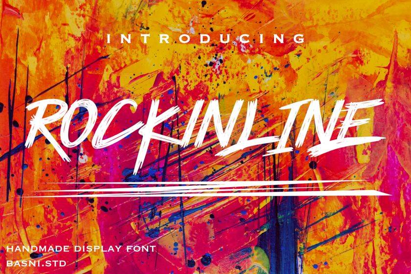 Rockinline Font sample