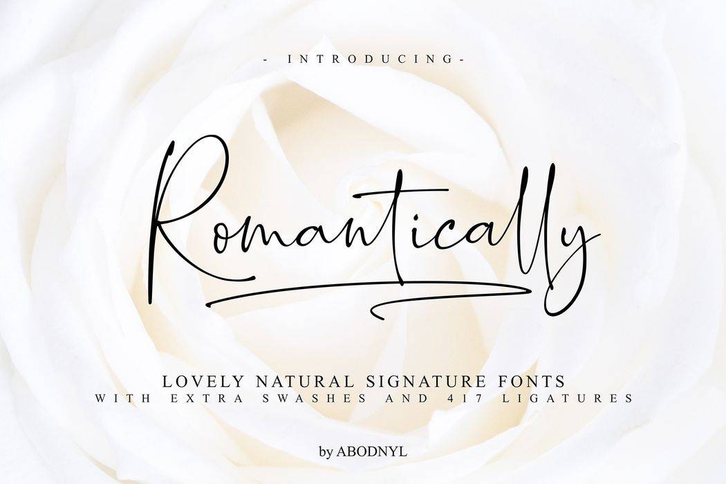 Romantically Font sample
