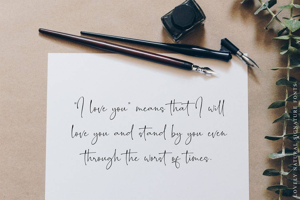 Romantically Font sample