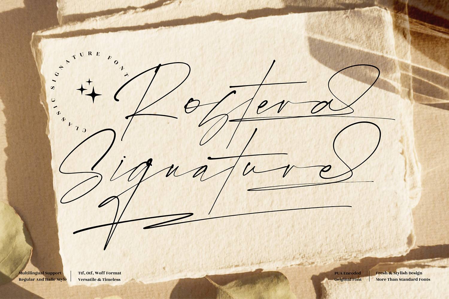 Rostera Signature Font sample