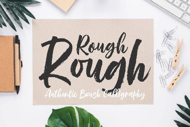 Rough Rough Script Font sample