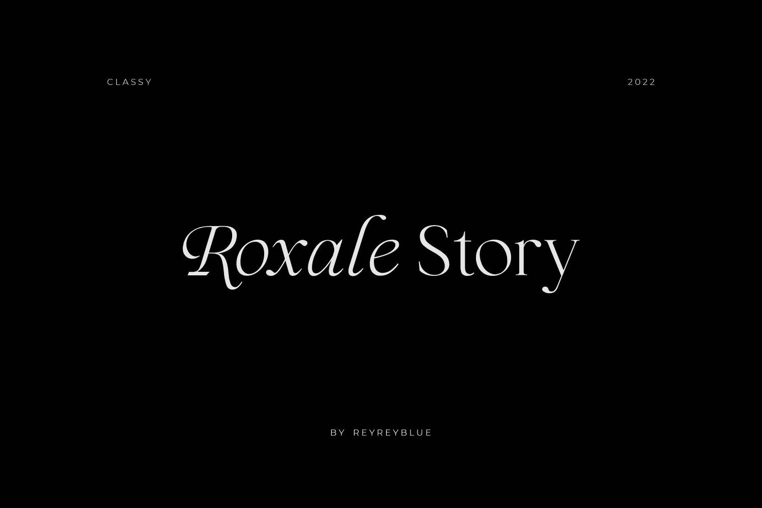 Roxale Story Font sample