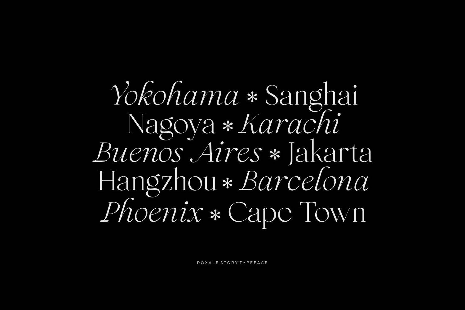 Roxale Story Font sample