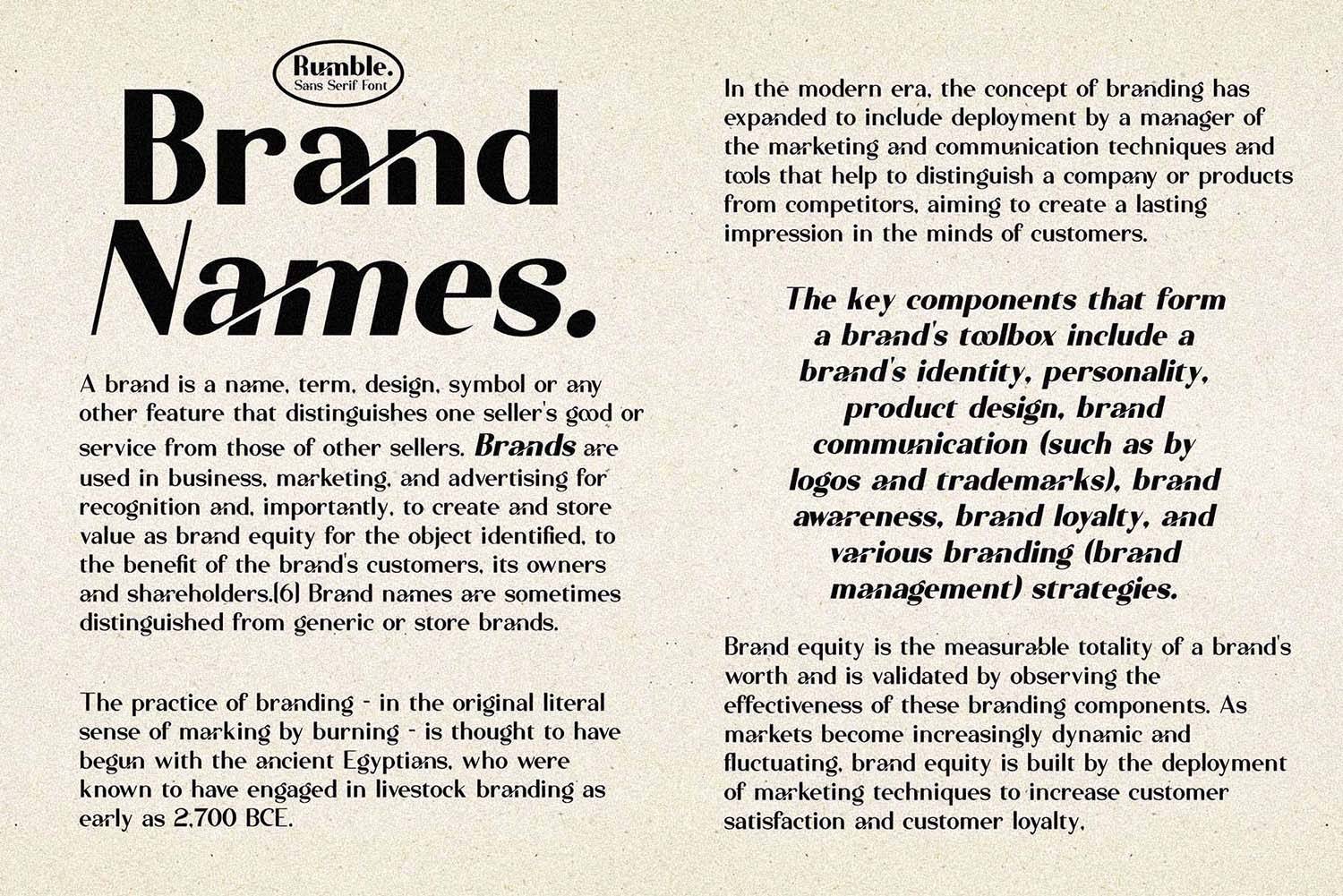 Rumble Font sample