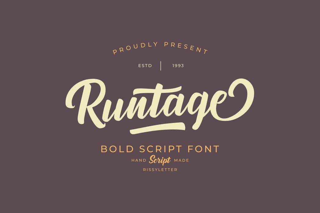 Runtage Font sample