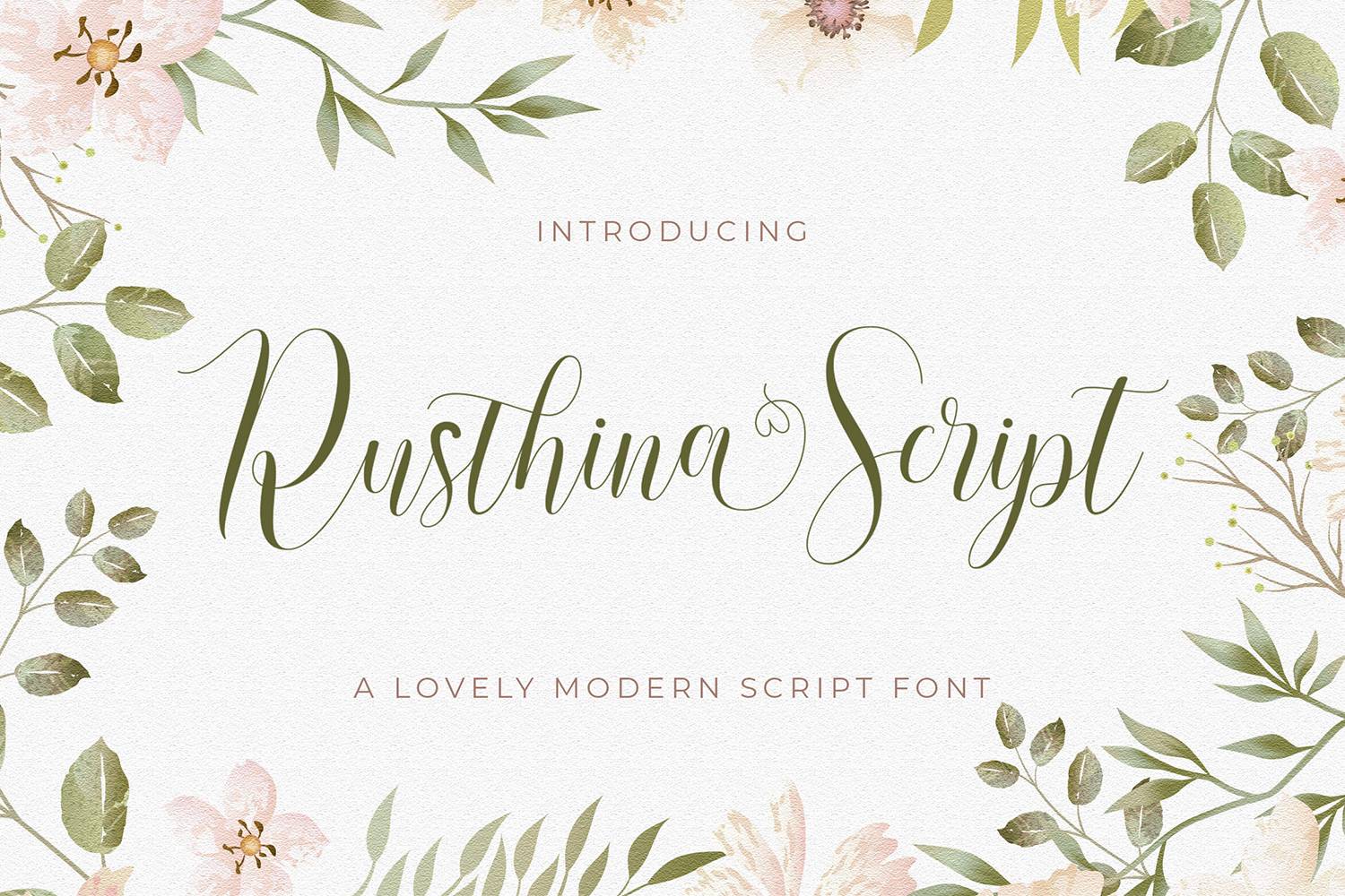 Rusthina Font sample