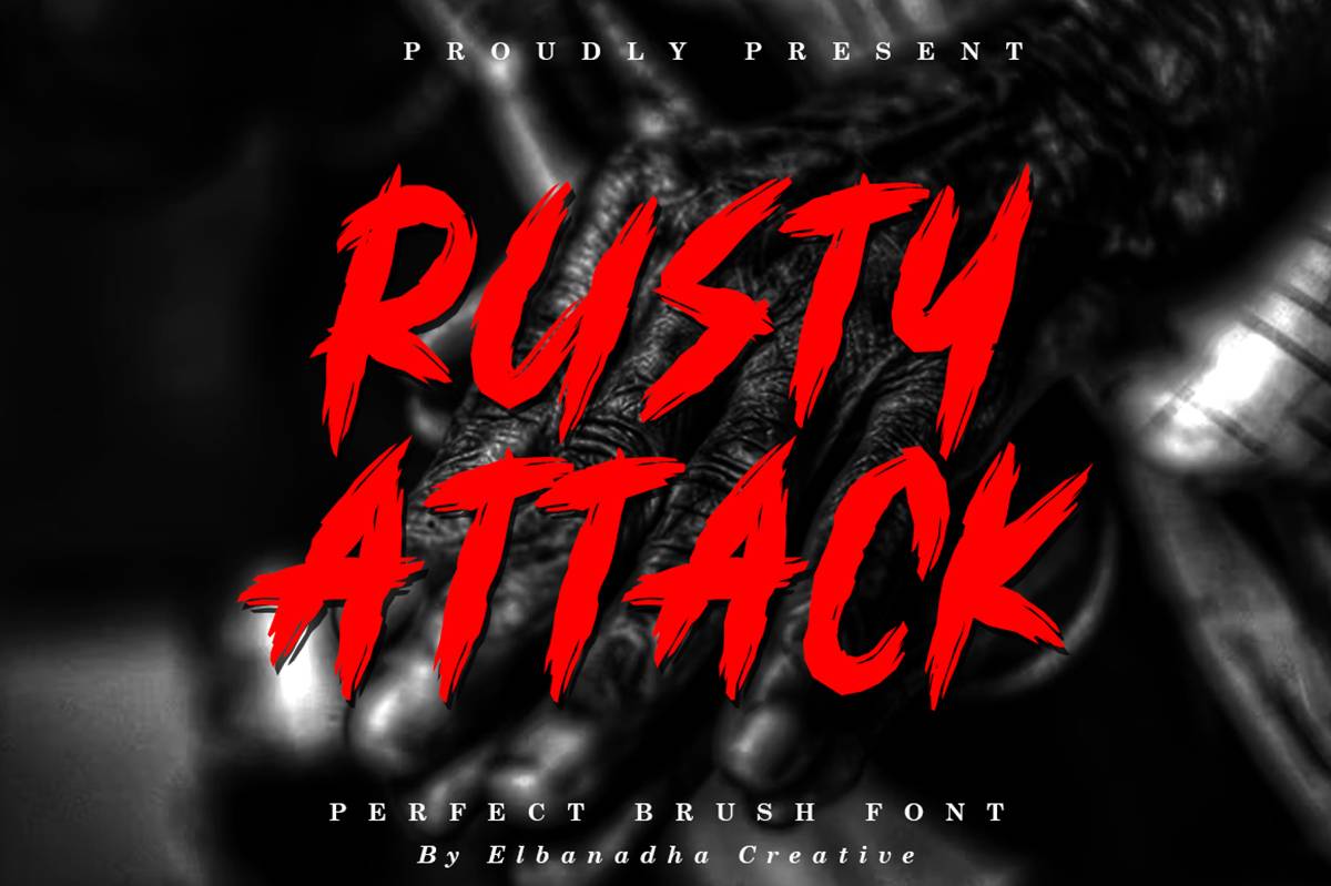 Rusty Attack Font sample