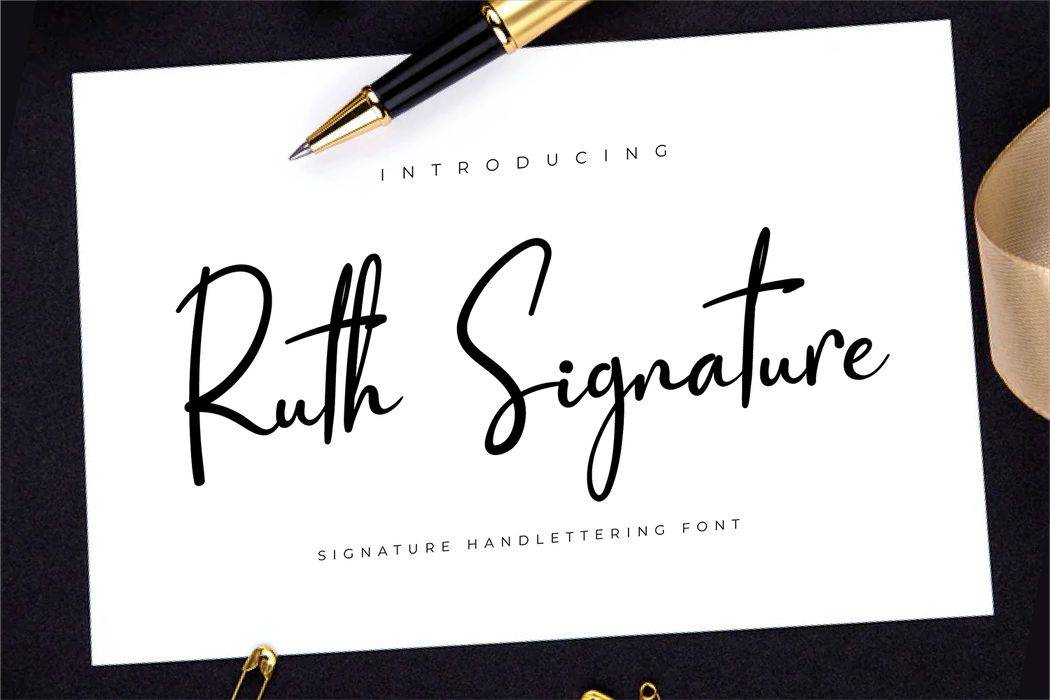 Ruth Signature Font sample