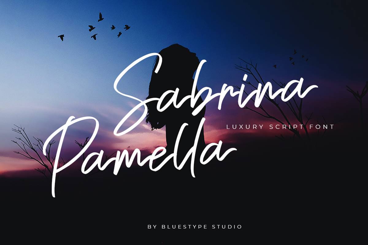 Sabrina Pamella Font sample