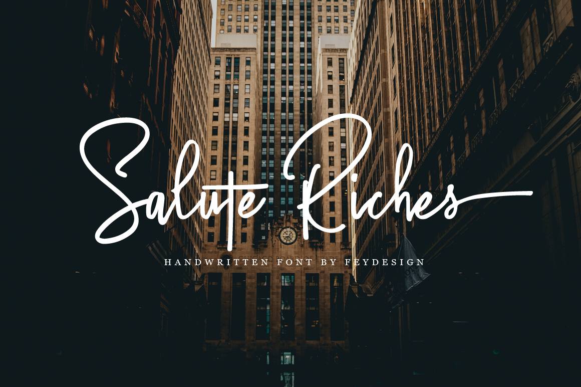 Salute Riches Font sample