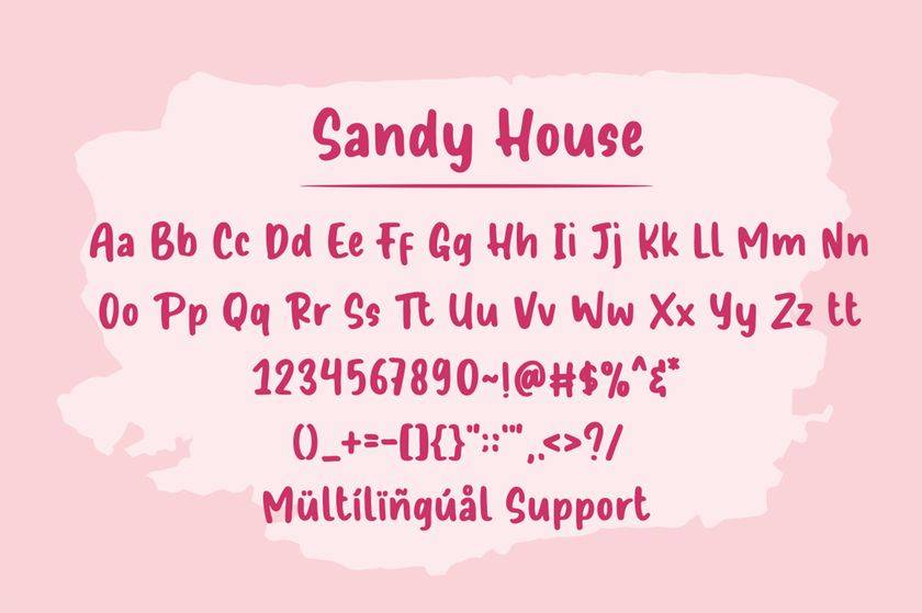 Sandy House Font sample