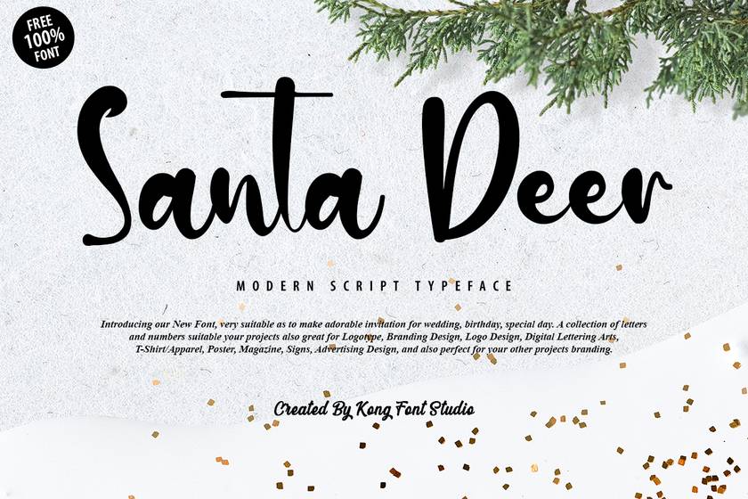Santa Deer Font sample