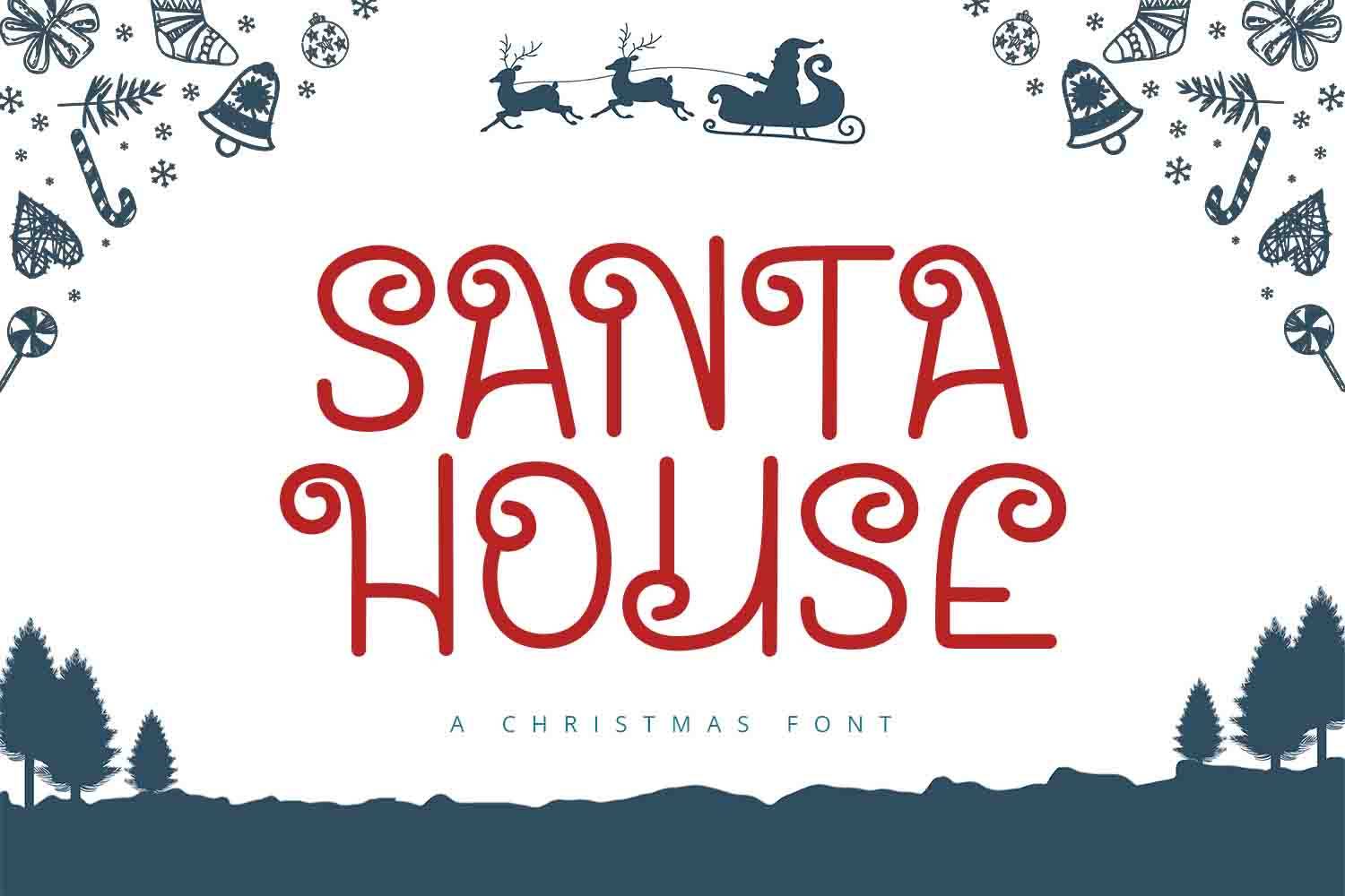 Santa House Font sample