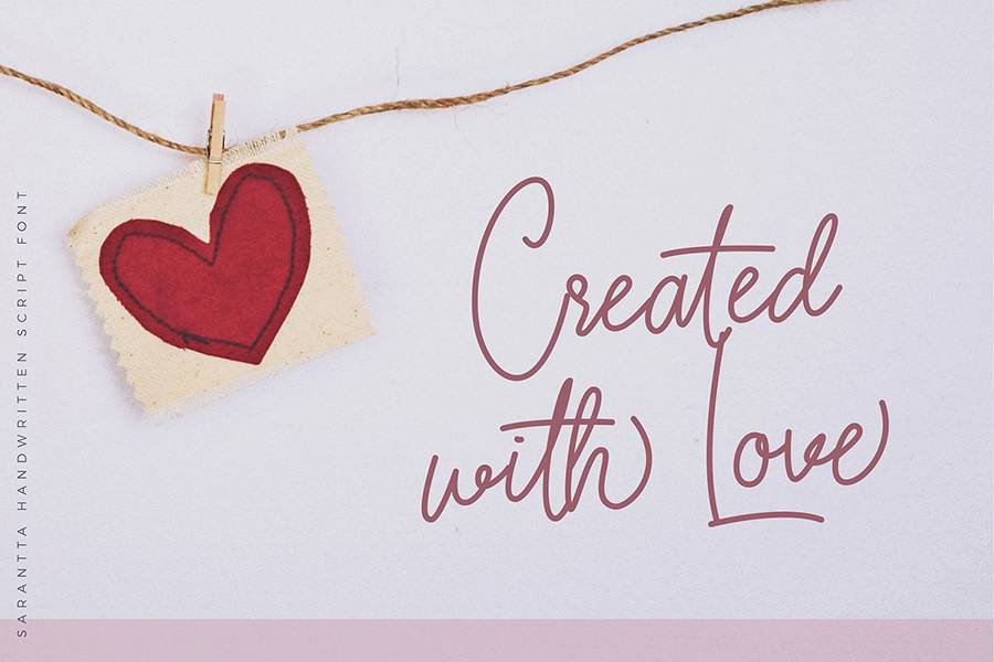 Sarantta Handwritten Script Font sample