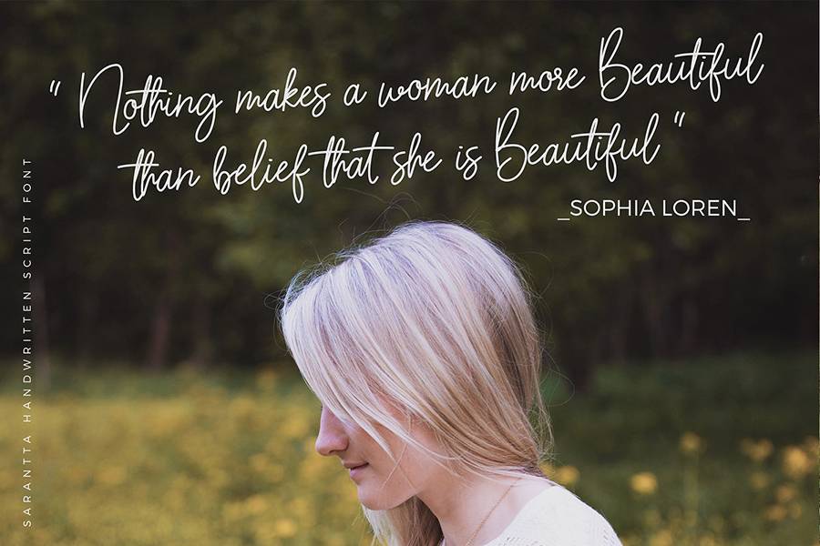 Sarantta Handwritten Script Font sample