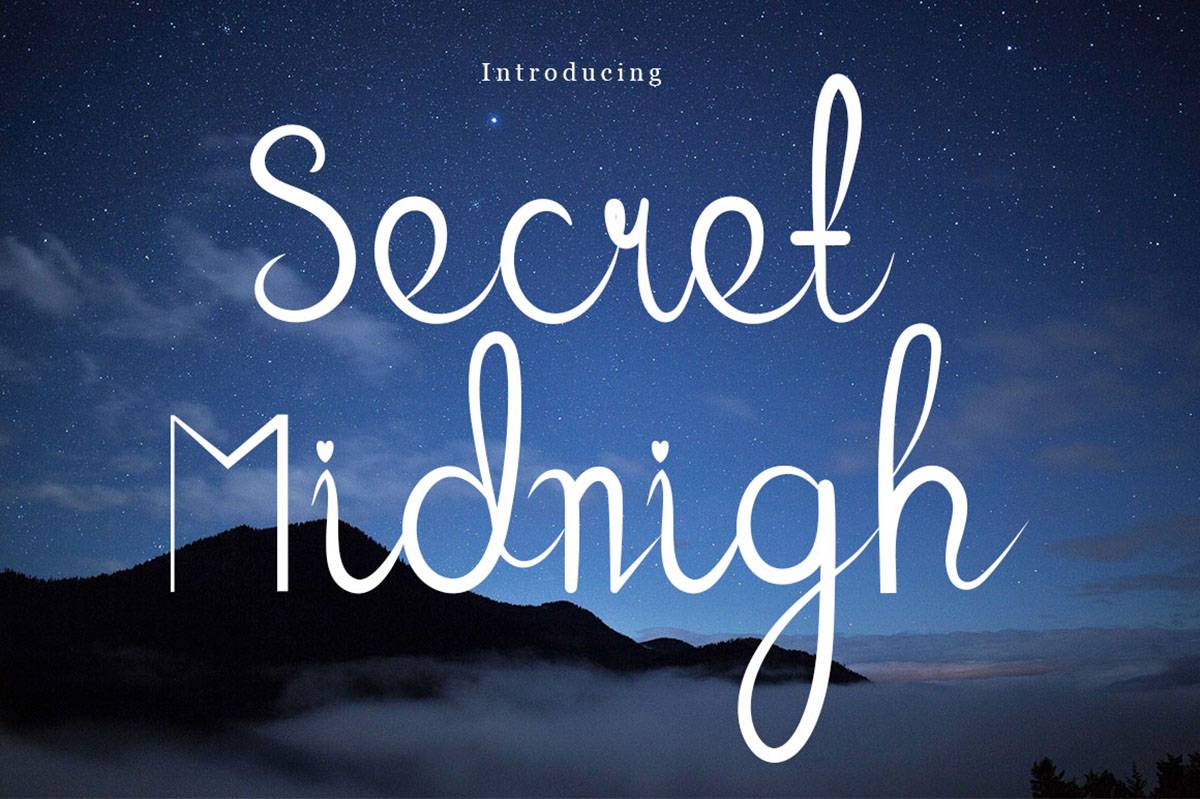 Secret Midnigh Font sample