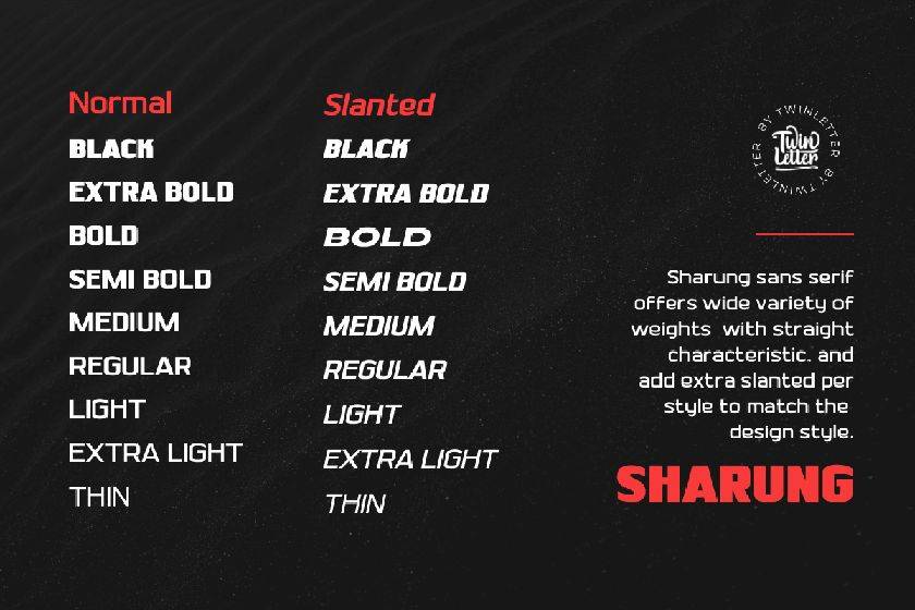 Sharung Font sample