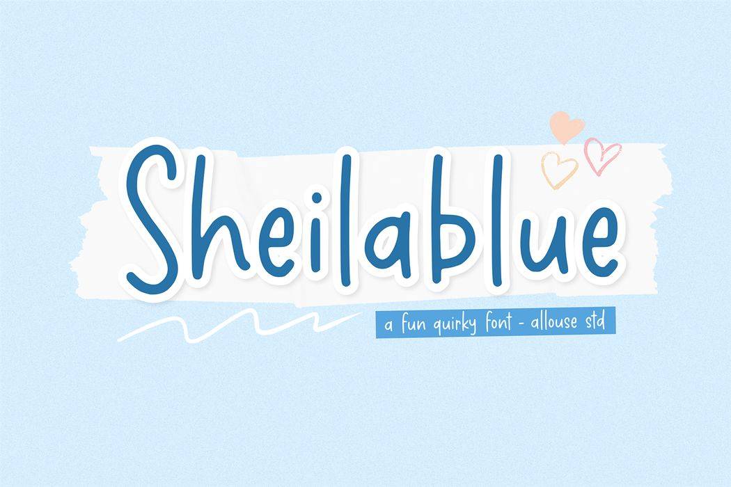 Sheilablue Font sample