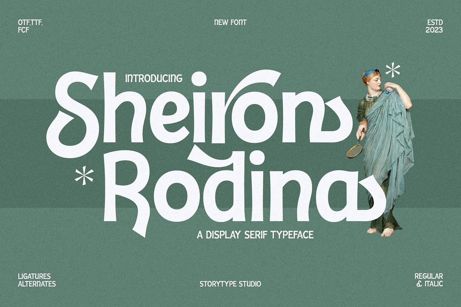 Sheiron Rodina Font sample