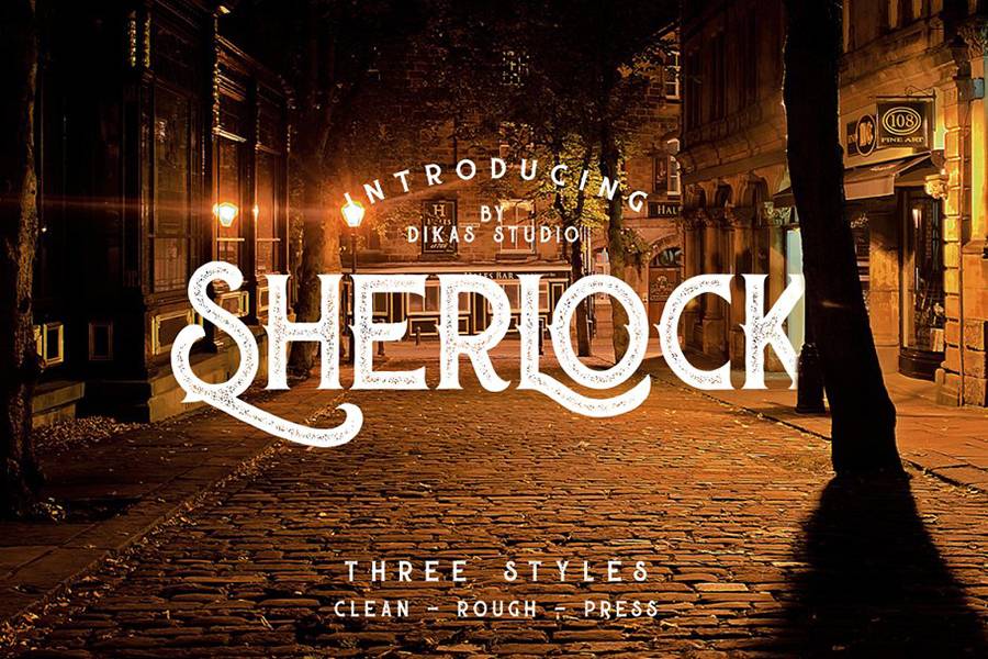 Sherlock Press Retro Font sample