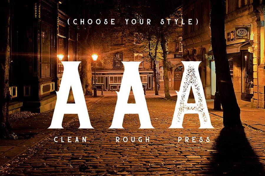 Sherlock Press Retro Font sample