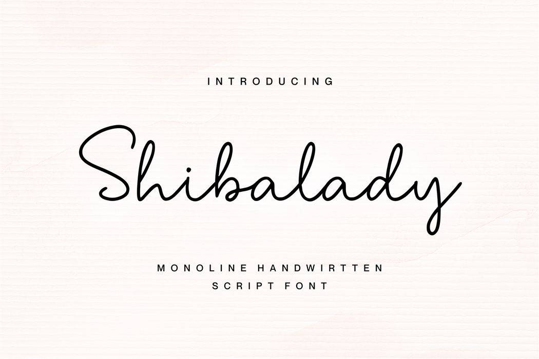 Shibalady Font sample