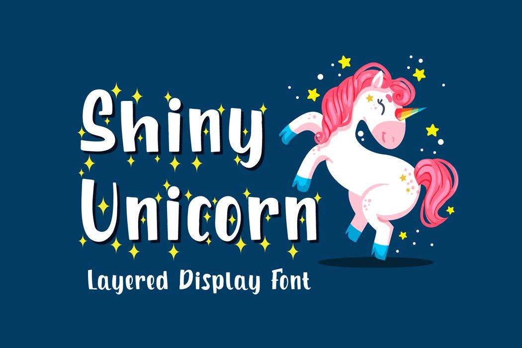 Shiny Unicorn Font sample