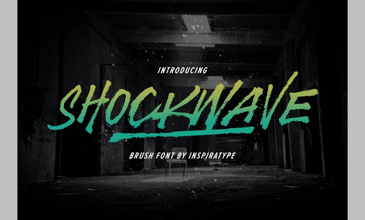 Shockwave Font sample