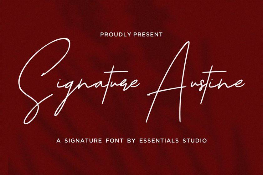 Signature Austine Font sample