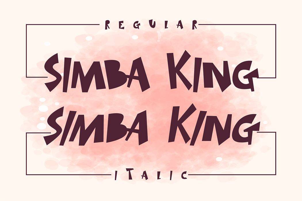 Simba King Font sample