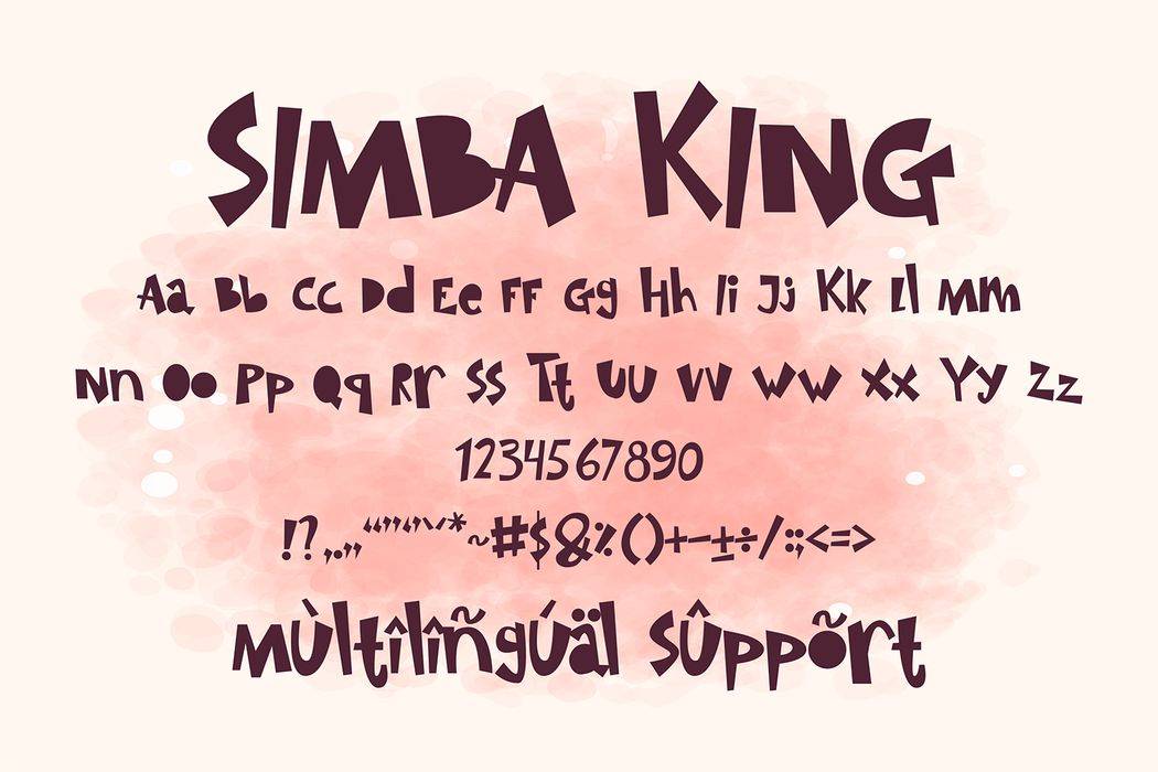 Simba King Font sample