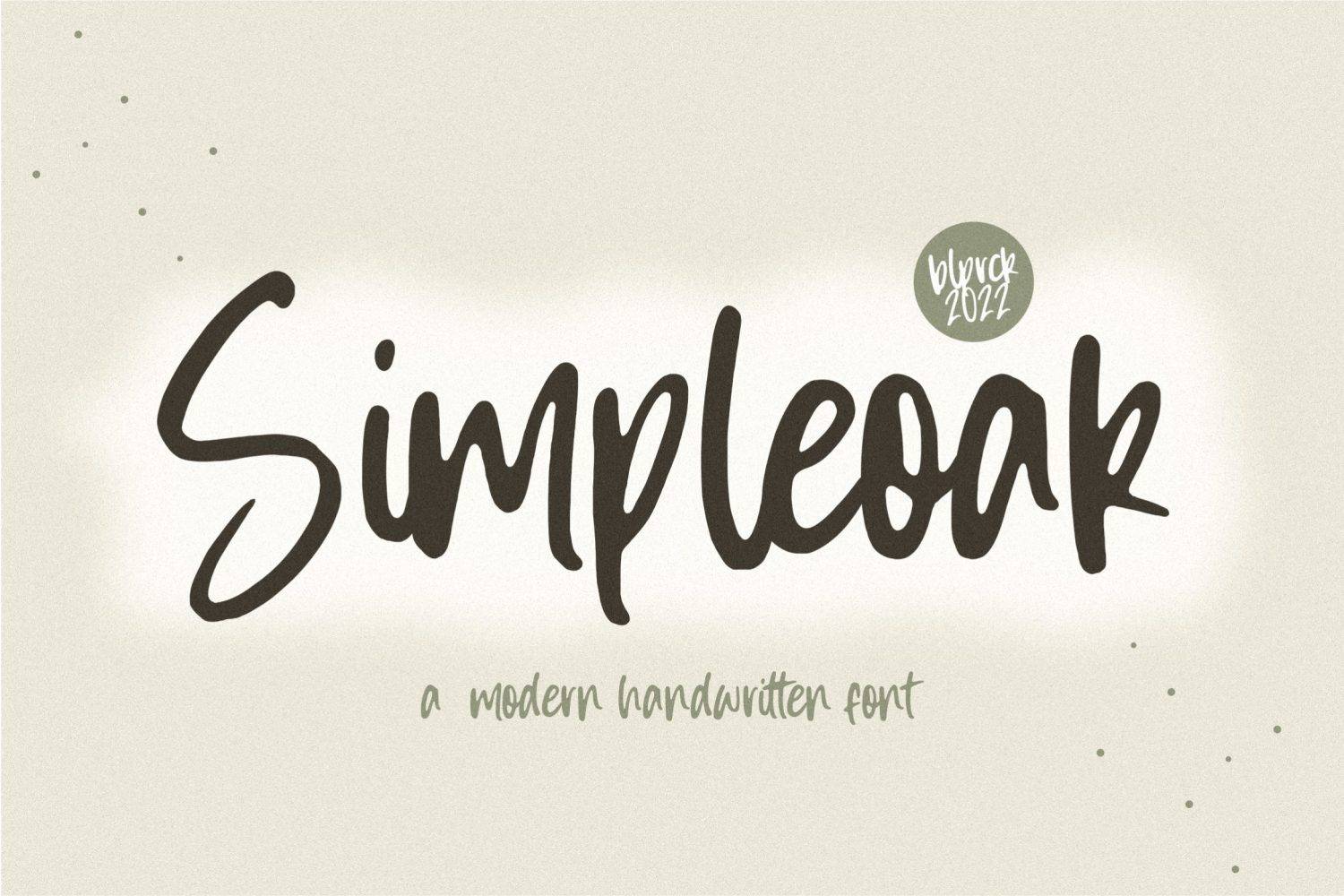 Simpleoak Font sample