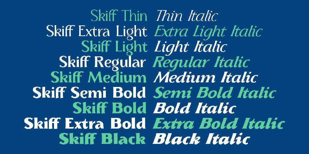 Skiff Regular Font sample
