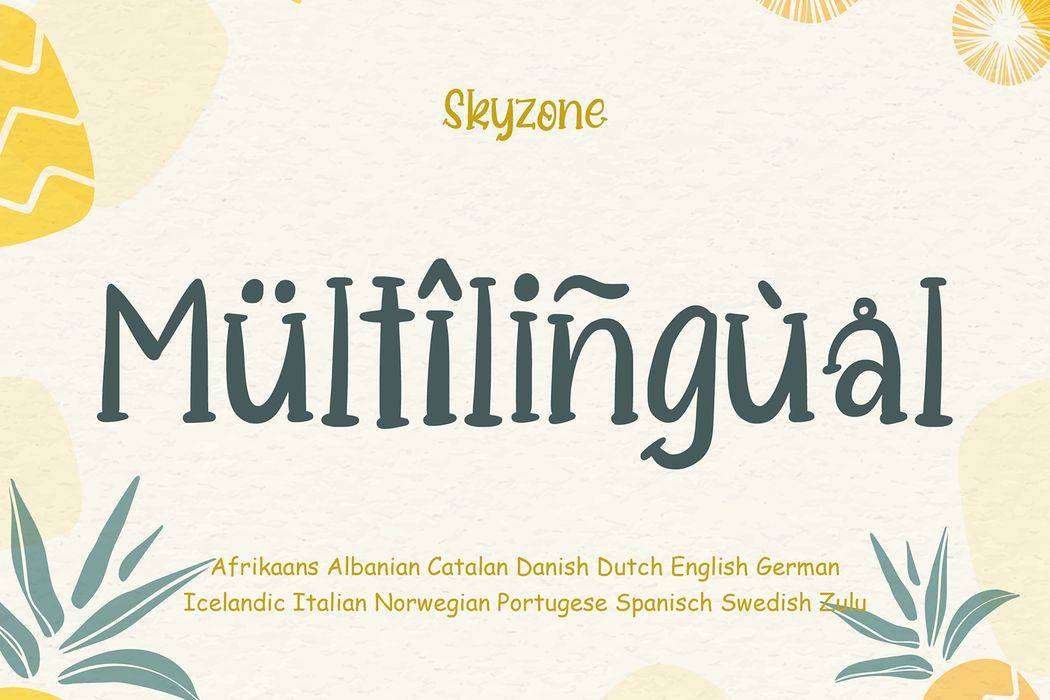 Skyzone Font sample