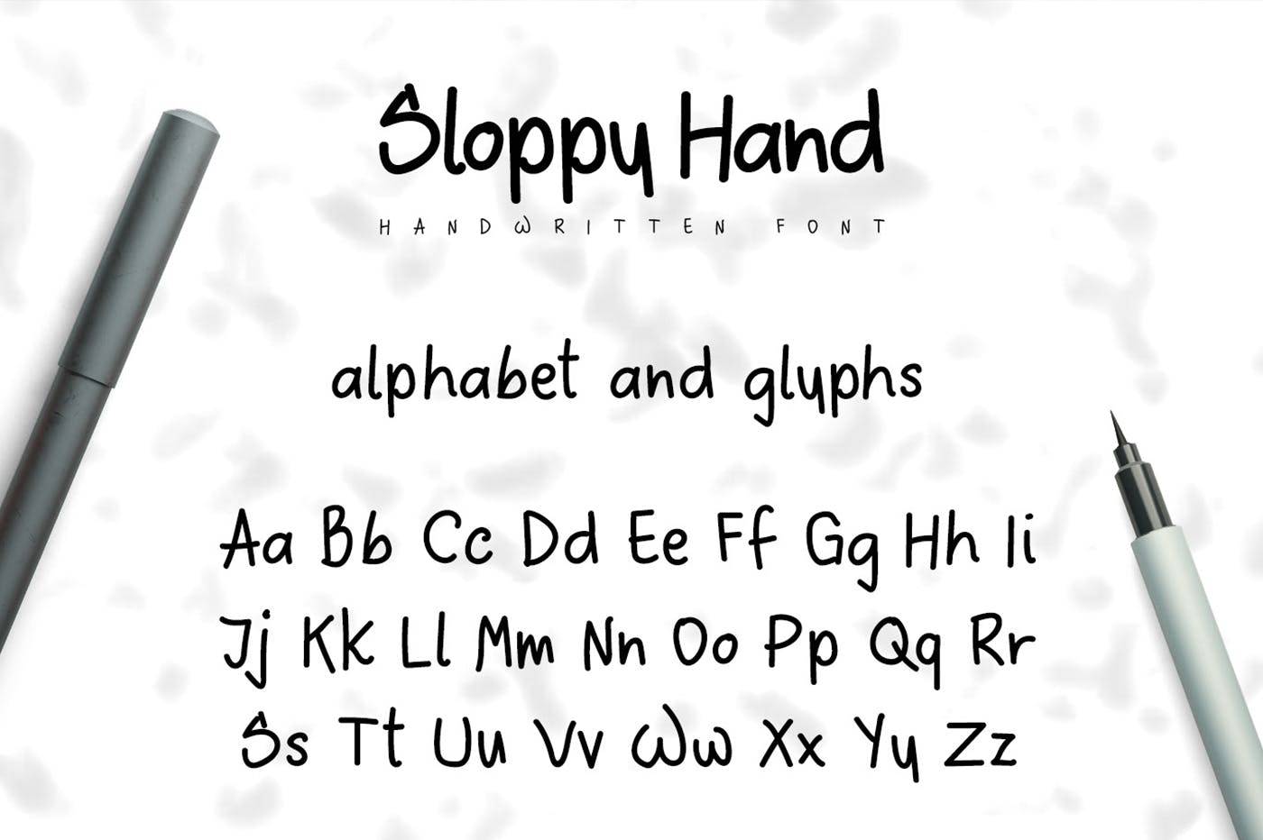 Sloppy Hand Typeface sample