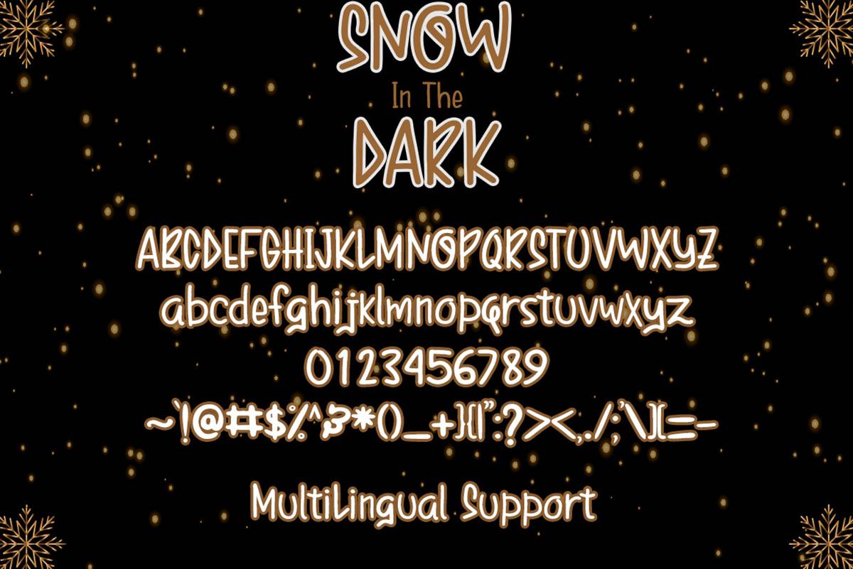 Snow In The Dark Font sample