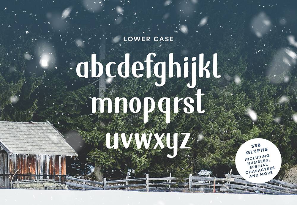 SnowHut Typeface Glyphset sample
