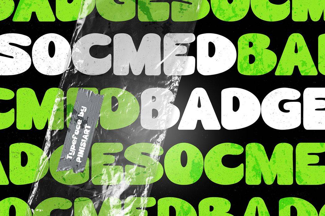 Socmed Badge Font sample