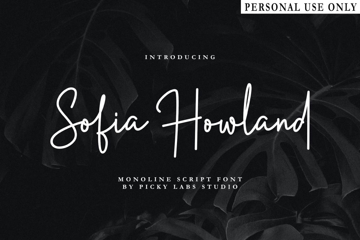 Sofia Howland Font sample